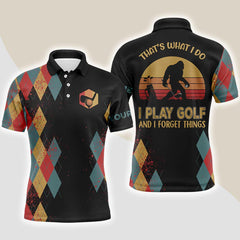 Max Corners That's What I Do, Play Golf & Forget 3D Custom Polo Shirt