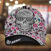 Maxcorners Custom Name Sugar Skull - Cap