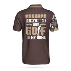Max Corners Brown Argyle Pattern Grandpa Golf 3D Custom Polo Shirt