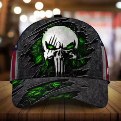 Maxcorners Custom Name Lava Skull White Cap