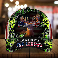 Max Corners The Best American Papa Deer Hunting 3D Multicolor Personalized Cap