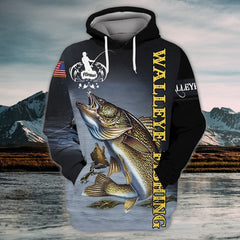 Maxcorners Walleye Fishing 3D Shirt
