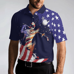 Max Corners American Flag with Abstract Golf Swing 3D Custom Polo Shirt