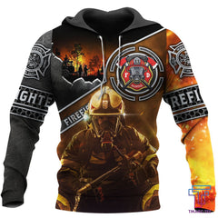 Maxcorners Brave Firefighter Hoodie Shirt