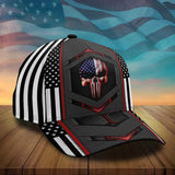Maxcorners Custom Name Lava Skull In Flag Cap