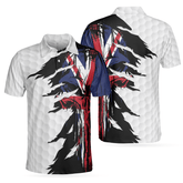 Max Corners Skull United Kingdom Ripped Golf 3D Custom Polo Shirt
