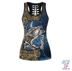 Maxcorners Bass Fishing Lines Blue Tattoos