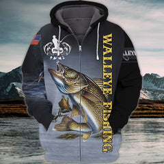 Maxcorners Walleye Fishing 3D Shirt