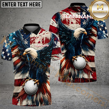 Maxcorners Golf Patriot Break Customized Name, Team Name 3D Shirt