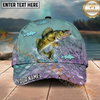Maxcorners Fishing Pastel Scale Silhouette Personalized Name 3D Cap (12 Fish Species)