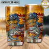 Maxcorners Fishing Tumbler Retro Orange Fishing Beer Design Personalized Name Tumbler (13 Species)