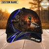 Maxcorners Hunting Blue Stripe Skull Archer and Deer Sunset Design Personalized 3D Cap