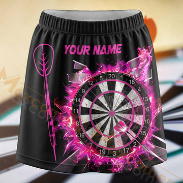 Maxcorners Darts Pink Electric Dartboard Personalized 3D Skort, Skirts With Shorts