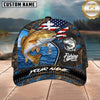Maxcorners Fishing American Flag Camo Personalized 3D Cap