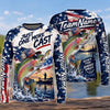 (13 Breeds) Maxcorners Fishing American Flag Beer Freedom Eagle Splash Design Custom Name & Team Name 3D Shirts