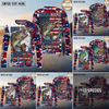 (13 Breeds) Maxcorners Fishing American Flag Just One More Cast Sunset Splash Design Custom Name & Team Name 3D Shirts