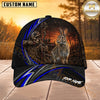 Maxcorners Hunting Blue Stripe Skull Archer and Deer Sunset Design Personalized 3D Cap