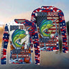 (13 Breeds) Maxcorners Fishing American Flag Just One More Cast Sunset Splash Design Custom Name & Team Name 3D Shirts