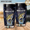 Maxcorners Fishing Tumbler Navy Geometric Mountain Line Design Personalized Name Tumbler (13 Species)