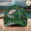 Maxcorners Fishing Green Jungle Water Texture Personalized 3D Cap (12 Fish Species)