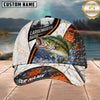 Maxcorners Fishing Orange Black Grunge Personalized 3D Cap