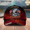 Maxcorners Fishing Patriotic United States Angler Personalized Name 3D Cap (12 Fish Species)