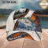 Maxcorners Fishing Orange Black Grunge Personalized 3D Cap