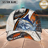 Maxcorners Fishing Orange Black Grunge Personalized 3D Cap