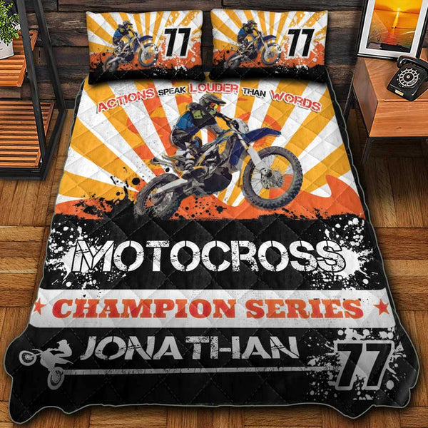 Maxcorners Motocross 11 Personalized Bedding Set