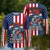(13 Breeds) Maxcorners Fishing Red White Blue Camo Born To Fish Forced To Work Beer Design Custom Name & Team Name 3D Shirts