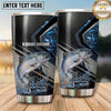 Maxcorners Fishing Tumbler Black Blue Carbon Panel Design Personalized Name Tumbler (13 Species)