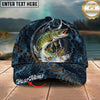 Maxcorners Fishing Midnight Thunder Hex Personalized Name 3D Cap (12 Fish Species)