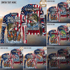 (13 Breeds) Maxcorners Fishing American Flag Fish Hard Sleep Later Bandana Sunglasses Design Custom Name & Team Name 3D Shirts