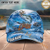 Maxcorners Fishing Ocean Anchor Wave Personalized Name 3D Cap (12 Fish Species)