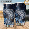 Maxcorners Fishing Tumbler Midnight Ocean Storm Design Personalized Name Tumbler (13 Species)