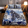 Maxcorners Motocross 30 Multicolor Option Personalized Bedding Set