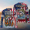 (13 Breeds) Maxcorners Fishing American Flag Fish Hard Sleep Later Bandana Sunglasses Design Custom Name & Team Name 3D Shirts
