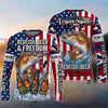 (13 Breeds) Maxcorners Fishing American Flag Fish Hard Sleep Later Bandana Sunglasses Design Custom Name & Team Name 3D Shirts
