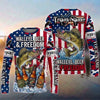 (13 Breeds) Maxcorners Fishing American Flag Fish Hard Sleep Later Bandana Sunglasses Design Custom Name & Team Name 3D Shirts