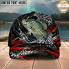 Maxcorners Fishing Black Red Lightning Splash Personalized 3D Cap (12 Fish Species)