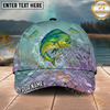 Maxcorners Fishing Pastel Scale Silhouette Personalized Name 3D Cap (12 Fish Species)