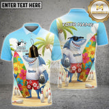 Maxcorners Tropical Shark Bowling Personalized Name, Team Name 3D Shirt For Andre