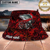 Maxcorners Fishing Epic Sunset Fishing Skull Design Personalized Name 3D Bucket Hat (13 Fish Species)