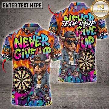Maxcorners Darts Never Give Up Cool Kid Graffiti Multiple Options Personalized Name, Team Name 3D Shirt