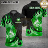 Maxcorners Pickleball Polo Flaming Paddle Ball Tribal Swirl Multiple Options Personalized Name, Team Name 3D Shirt