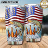 Maxcorners Fishing Tumbler American Flag Beer Bottle Design Personalized Name Tumbler (13 Species)