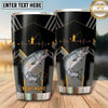 Maxcorners Fishing Tumbler Black Gold Heartbeat Angler Design Personalized Name Tumbler (13 Species)