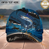 Maxcorners Fishing Heartbeat Boat Scene Multiple Options Personalized Name 3D Cap (12 Fish Species)