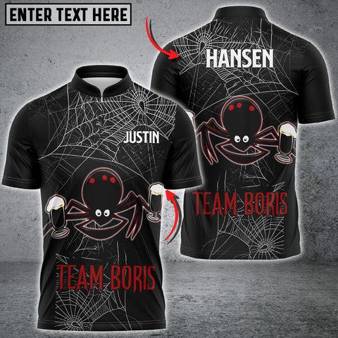 Maxcorners Funny Spider Web 8 Ball Pool Black Billiard Shirts Custom Spider Billiard Halloween Shirts For Justin