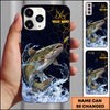 Maxcorners Black Gold Crack Texture Personalized Name Phone Case (13 Fish Species)
